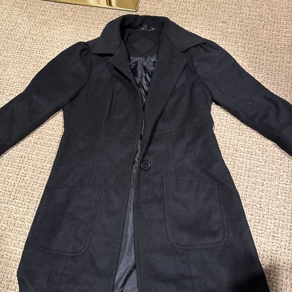 Black wool Pea Coat - Picture 2 of 3